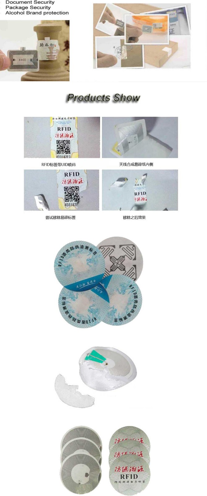 Anti-counterfeit Tamper Proof Seal RFID Sticker Label