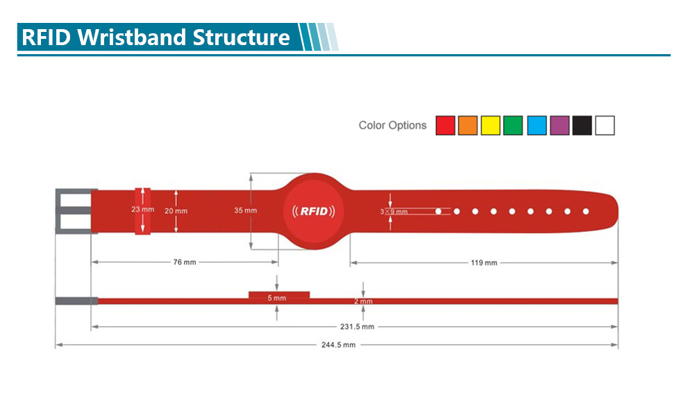 Watch Clasp Silicone Wristband NXP Ultralight EV1 RFID Chip 13.56Mhz