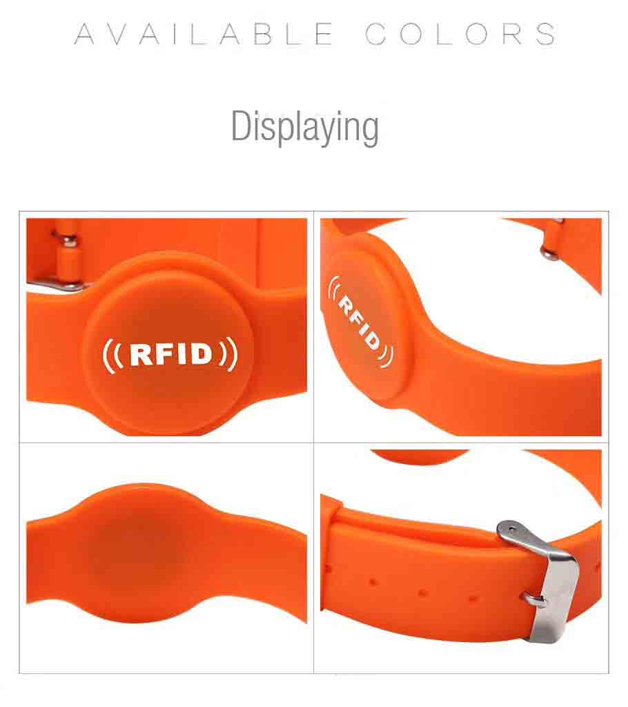 Watch Clasp Silicone Wristband NXP Ultralight EV1 RFID Chip 13.56Mhz