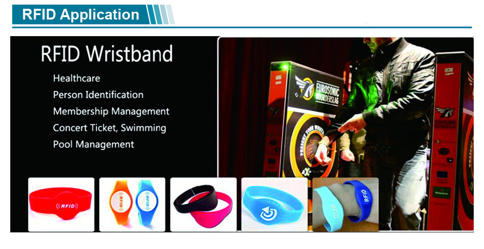 Pocket Silicone RFID Wristband with Replacing RFID Tag