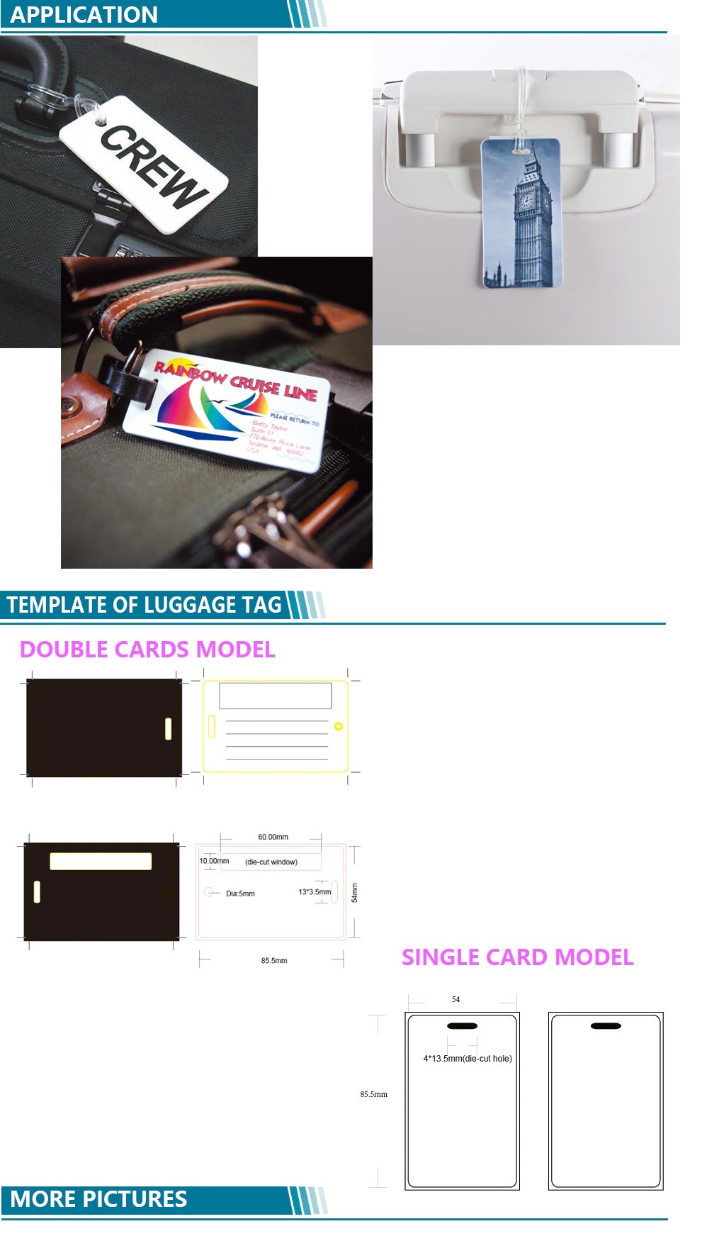 Customized PVC Printed Luggage Tag Factory