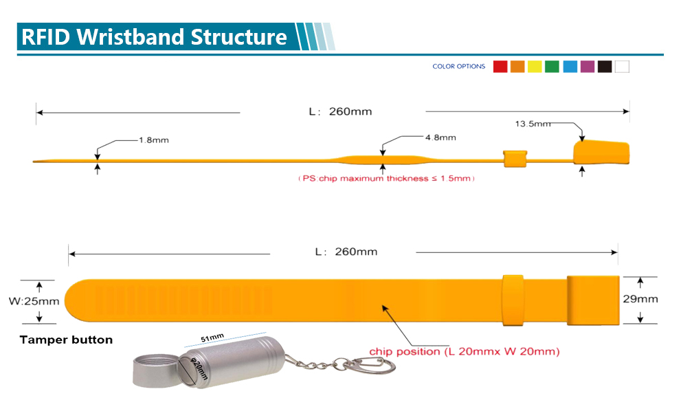 TPU Material Passive Prison RFID Wristband with Magnetic Locks