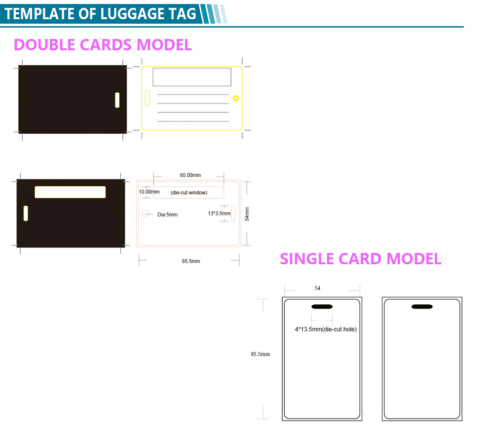 Customized Writable PVC Material Travel Plastic Hanger Luggage Tag