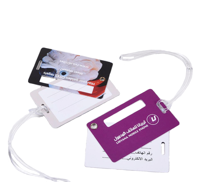 China Supplier Wholesale Custom Printed Hotel Hard Plastic PVC Luggage Tag with Loop Strap