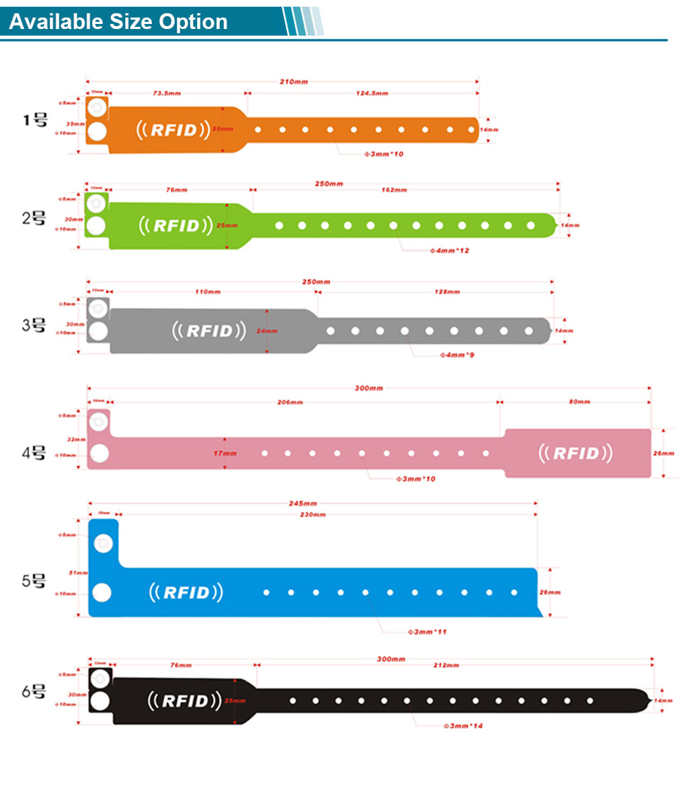 13.56MHz MIFARE 1K Synthetic Paper RFID Disposable Wristband