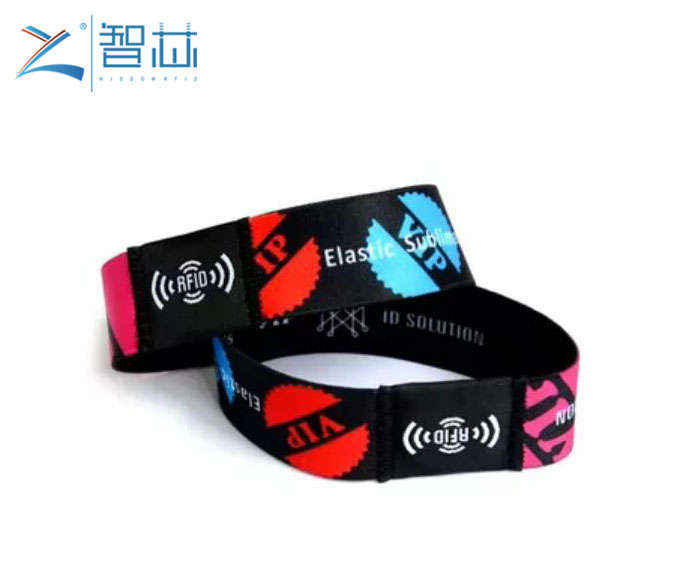 13.56Mhz Customized Printing RFID Elastic Fabric Wristband