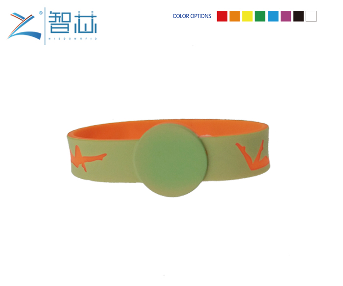 Bicolor Silicone High Frequency 13.56MHz Closed RFID Wristband