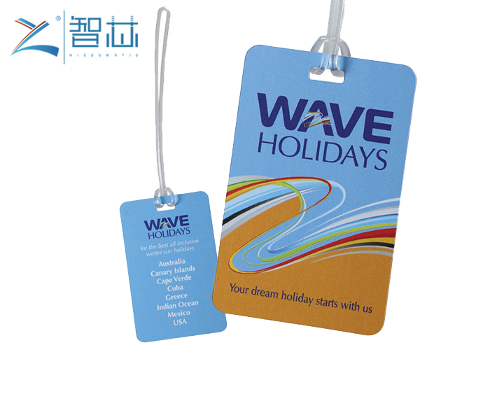 Full Color Printing Plastic Single Luggage Tag Card 